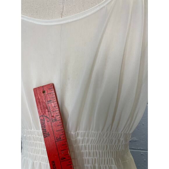 Vintage 1950s Sheer White Nylon NIghtgown Heart Applique Valentine Medium - Picture 9 of 10